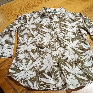 LAUREN RALPH LAUREN Womens Top Shirt LARGE SHEER Preowned Long Sleeves Retro